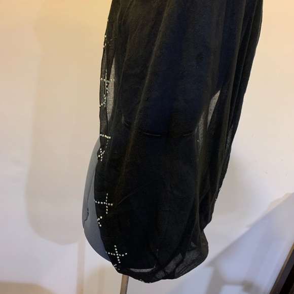 Black infinity scarf with studded crosses - Picture 3 of 3